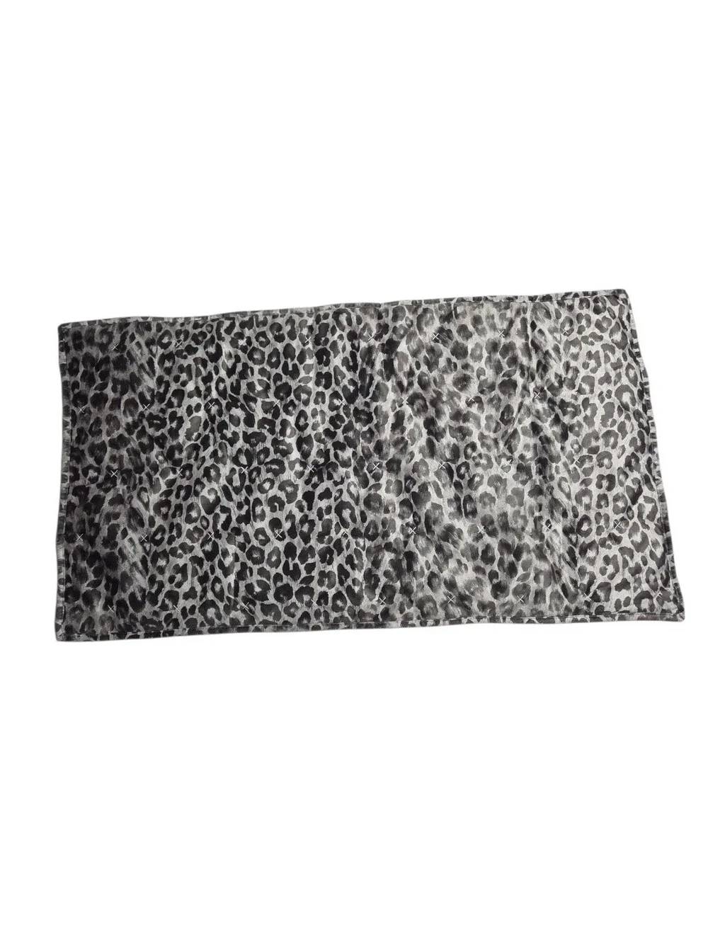 Z Gallerie Silver Leopard Satin Quilted King Pillow Sham ONE SINGLE